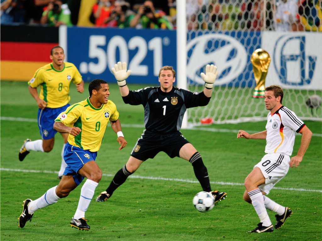 巴西队与德国队在2002年决赛相遇时，恰